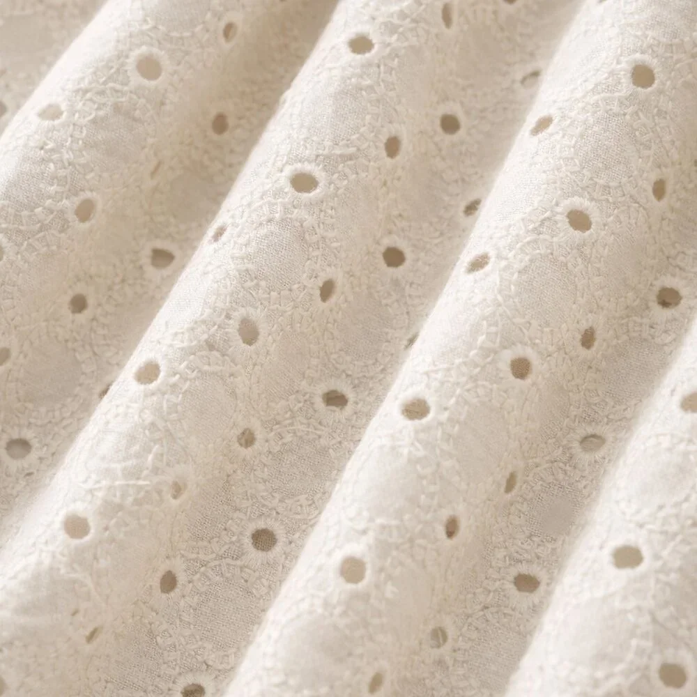 Banana Republic 100% Cotton Eyelet Summer Midi Skirt Cream A-Line NWT Size 8 - Picture 6 of 6